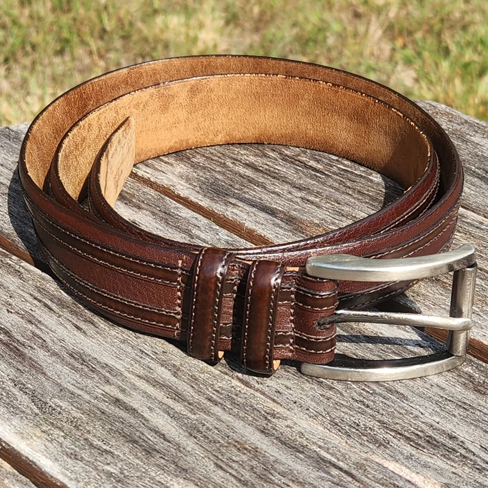 Mezlan Brown 7105 Leather Belt 38